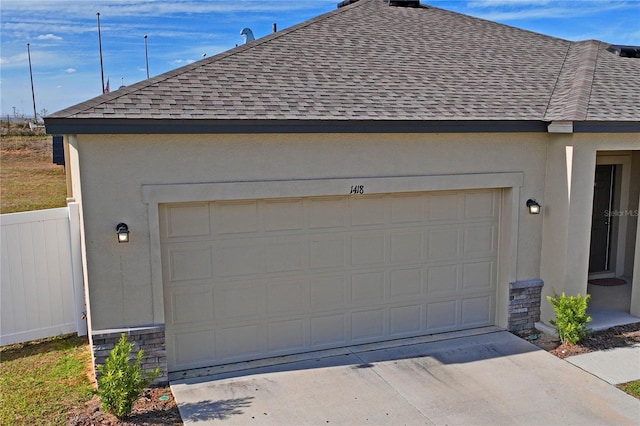 view of garage