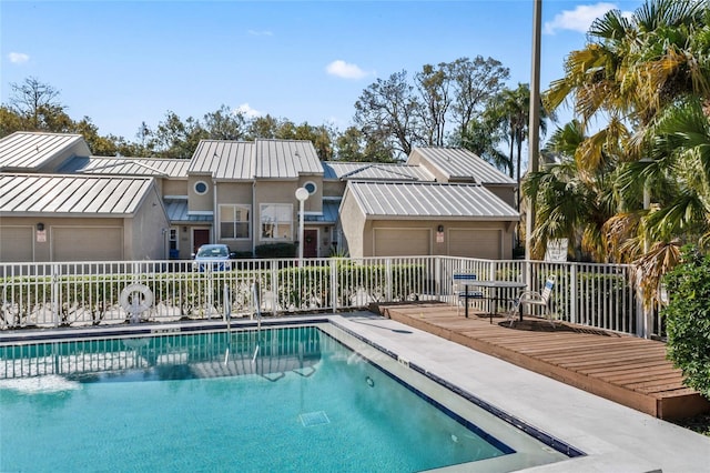 view of pool with grilling area