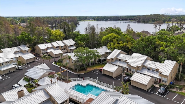 3406 Waterbridge Dr, Tampa, FL 33618 - drone / aerial view featuring a water view