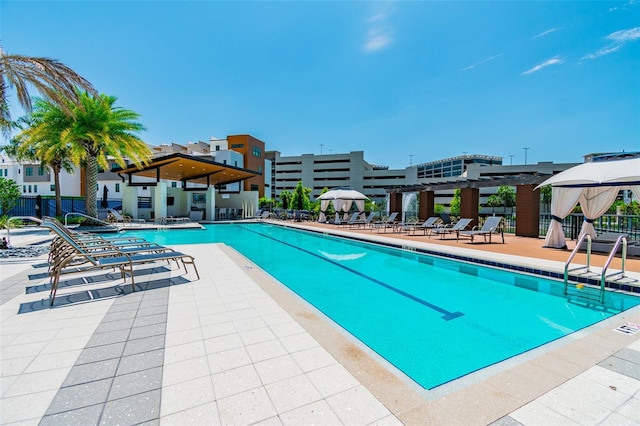 view of pool with a patio area