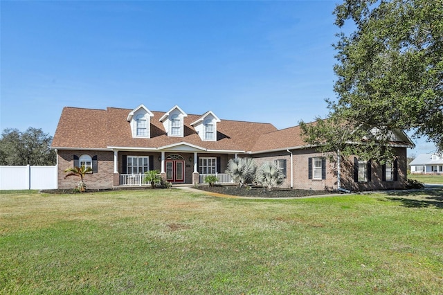 cape cod home with a front yard