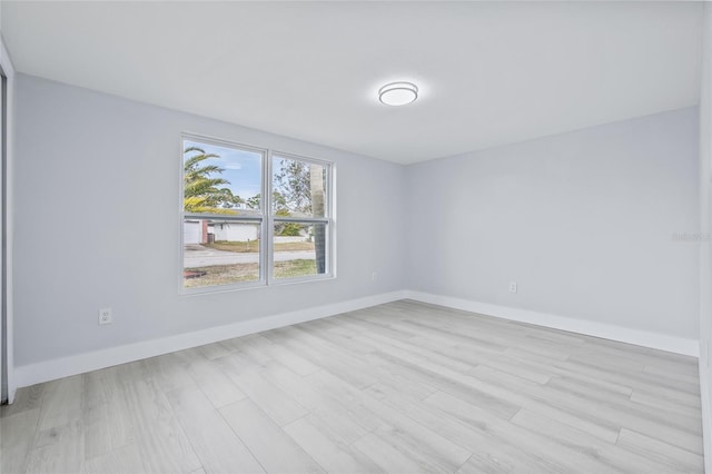 empty room featuring light wood-type flooring