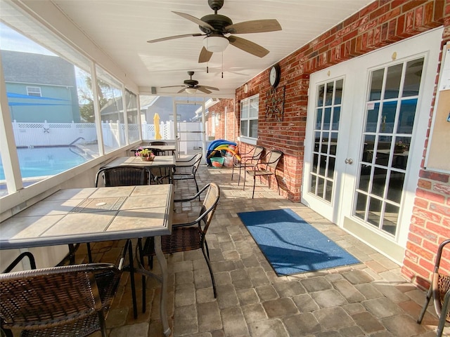 view of sunroom