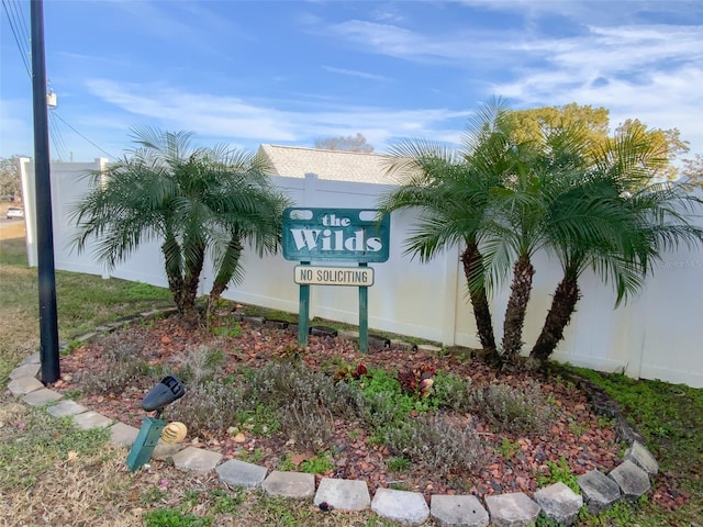 view of community sign