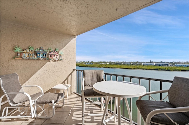 balcony with a water view