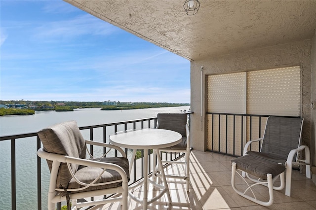 balcony with a water view