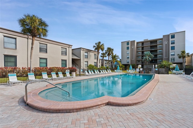 view of pool with a patio area