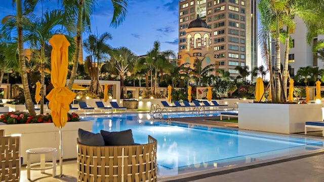 view of pool with a patio area