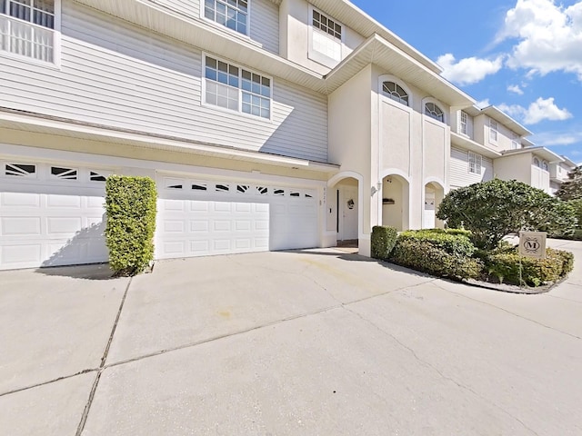 view of property with a garage