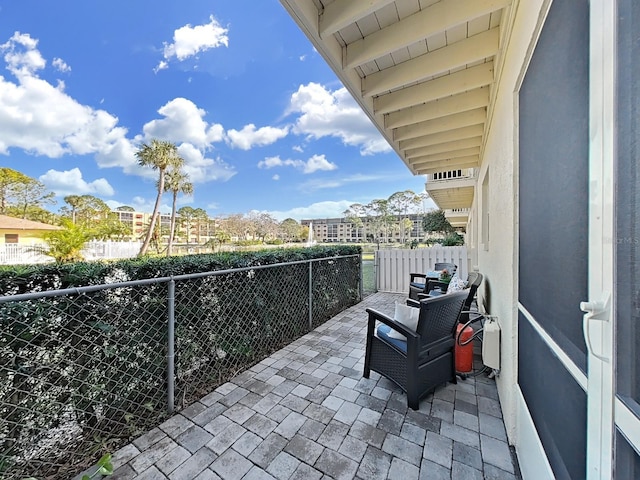 balcony featuring a patio