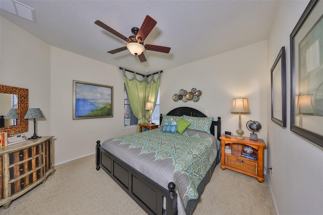 bedroom featuring ceiling fan