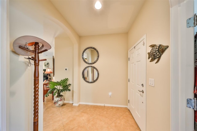 view of tiled foyer entrance