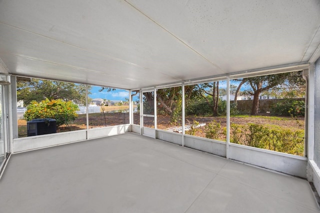 view of unfurnished sunroom