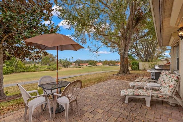 view of patio featuring grilling area