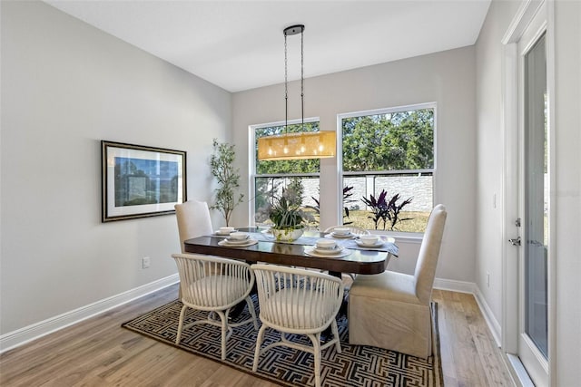 dining area featuring light hardwood / wood-style floors