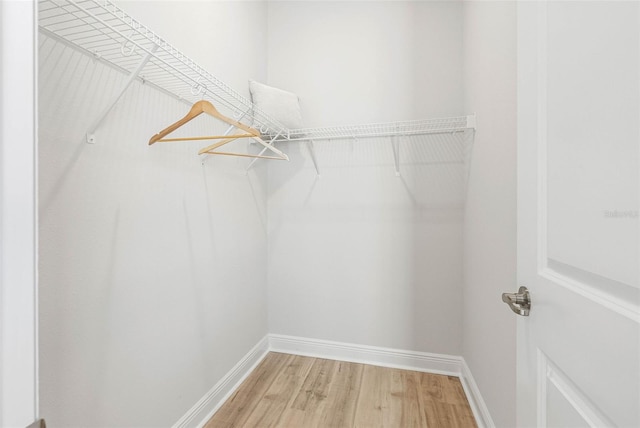 walk in closet featuring hardwood / wood-style floors