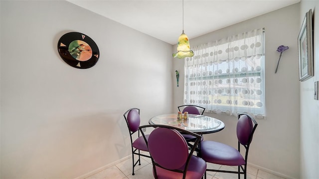 view of tiled dining room