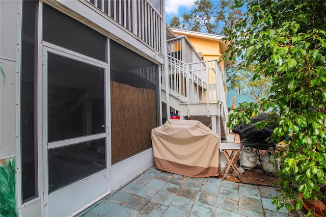 view of patio with area for grilling