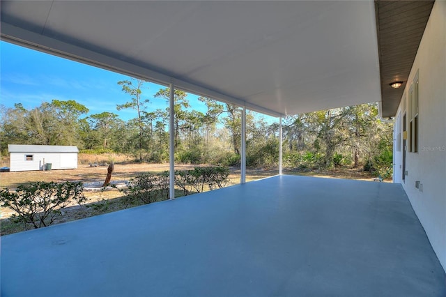 view of patio / terrace with an outdoor structure