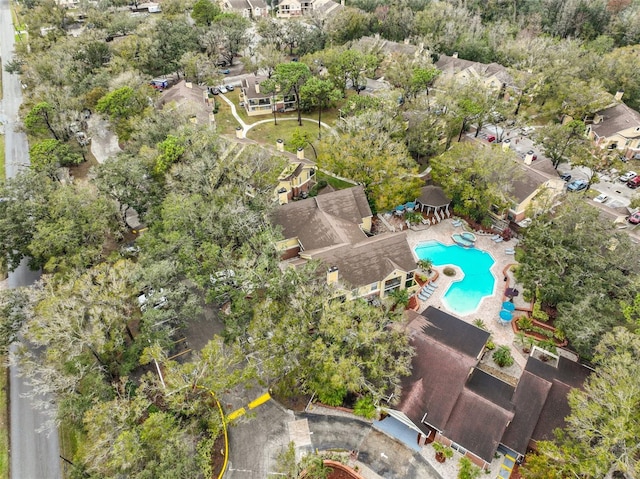 aerial view with a residential view