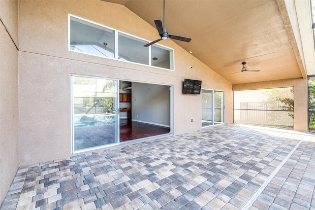 view of patio with ceiling fan