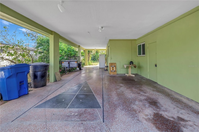 view of patio / terrace featuring shuffleboard