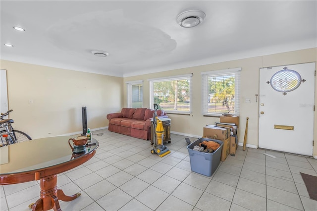 view of tiled living room