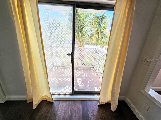 entryway featuring dark hardwood / wood-style flooring