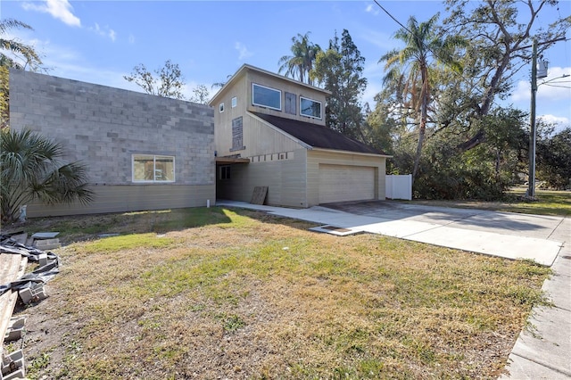 view of property exterior with a yard