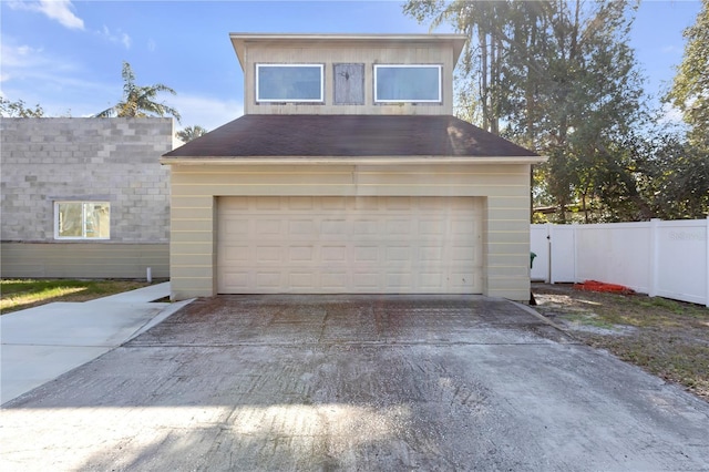 view of garage