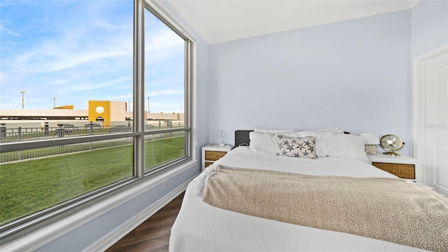 bedroom featuring dark wood-type flooring