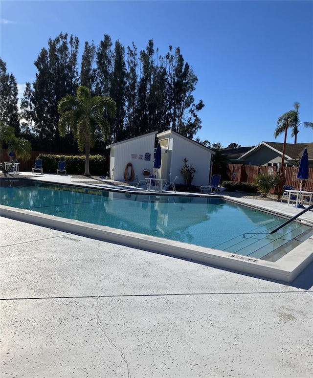 view of pool featuring a patio