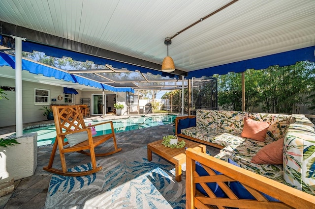 view of patio with an outdoor living space