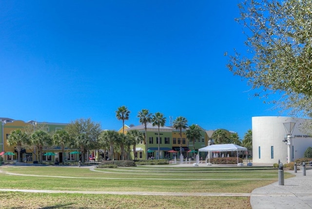 view of home's community with a gazebo and a lawn