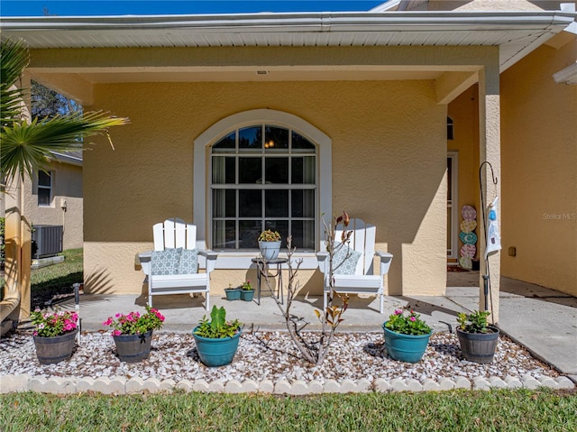 view of patio featuring central AC unit