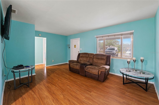 living room featuring hardwood / wood-style floors