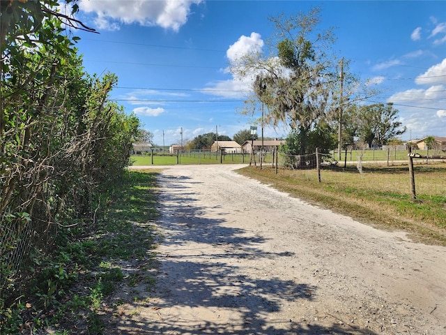 view of street featuring a rural view