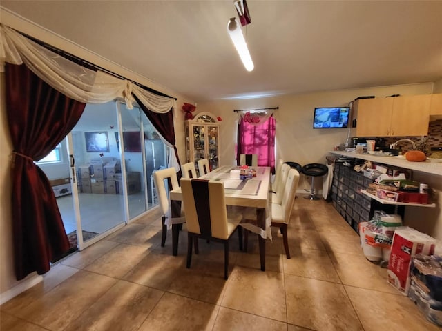 view of tiled dining space