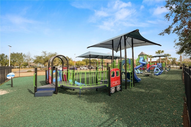 view of playground featuring a yard