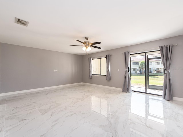 empty room with ceiling fan