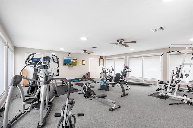 134 Mariner Dr Unit 134, Tarpon Springs, FL 34689 - gym with ceiling fan