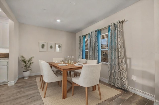 dining area featuring light hardwood / wood-style floors