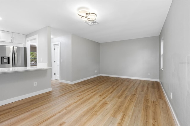 unfurnished living room featuring light hardwood / wood-style floors