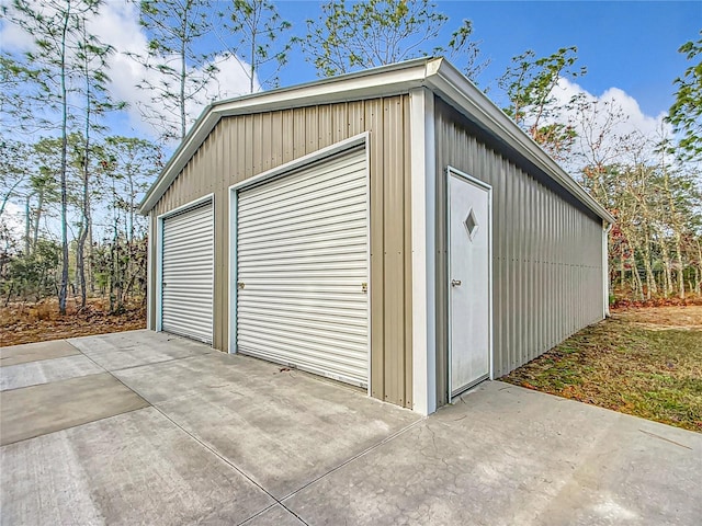 view of garage