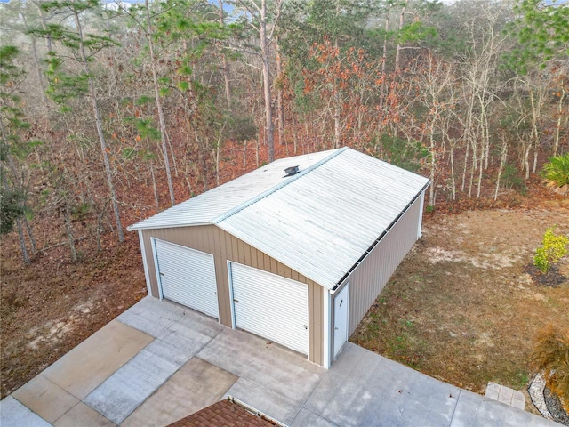 exterior space featuring a garage