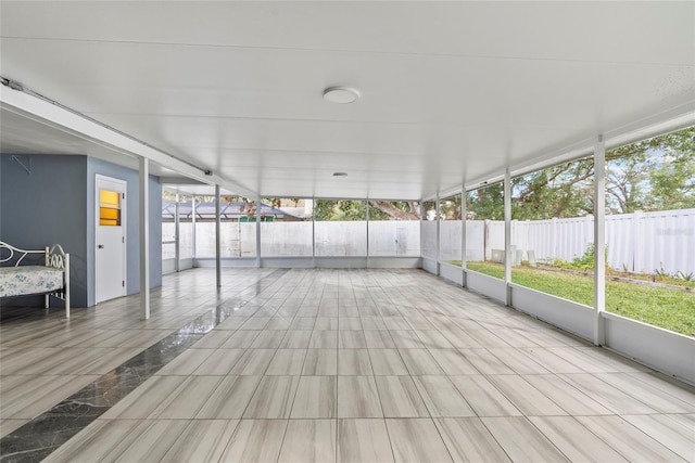 view of unfurnished sunroom