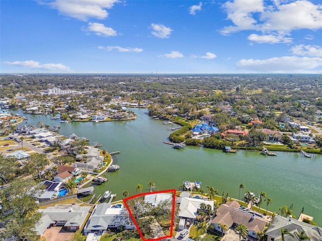 1897 Clearwater Harbor Dr, Largo, FL 33770 - birds eye view of property featuring a residential view and a water view