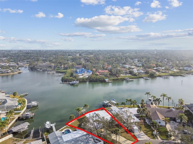 1897 Clearwater Harbor Dr, Largo, FL 33770 - birds eye view of property with a residential view and a water view