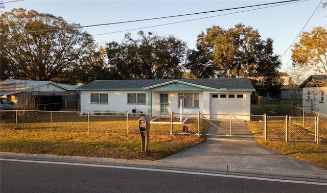 ranch-style house with a garage