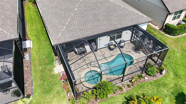 4748 Ballast Crest Cv, Land O Lakes, FL 34638 - view from above of property featuring a pool